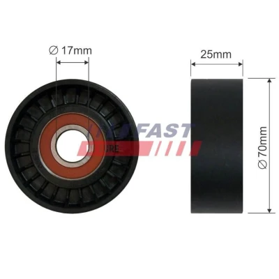 Bilde av Strammerull, kilerem med ribber, citroën,fiat,iveco,peugeot, 0818.38, 1611423880, 5040 86948, 504086948