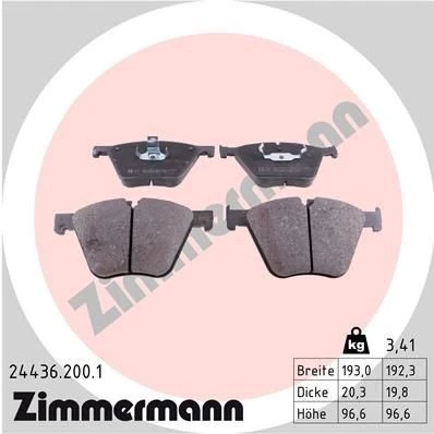 Bilde av ZIMMERMANN 24436.200.1 Bremseklosser klargjort for slitasjeindikator Bildet viser leveranseinnholdet BMW: X6, X5, 7