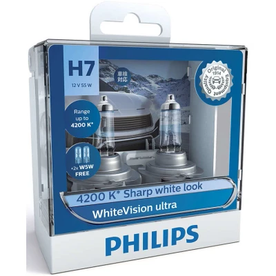 Bilde av Halogenlampe PHILIPS WhiteVision ultra H7 PX26d, passer mange bilmodeller, 000000000H7, 00000000H7, 0000000H7, 000000H7, 002 544 00 94,