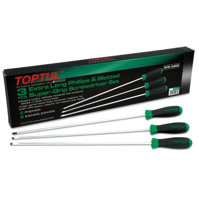 Bilde av TOPTUL GAAE0306 Skrutrekkersett 3 plast spor, Krysspor (PH) SL5.5, SL6.5, PH2 Display (kartong)