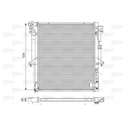 Bilde av VALEO 701585 Radiator Aluminium 525 638 26 uten kjølemiddelregulator Kjøleribber loddet MITSUBISHI: L200 / Triton IV Pick up