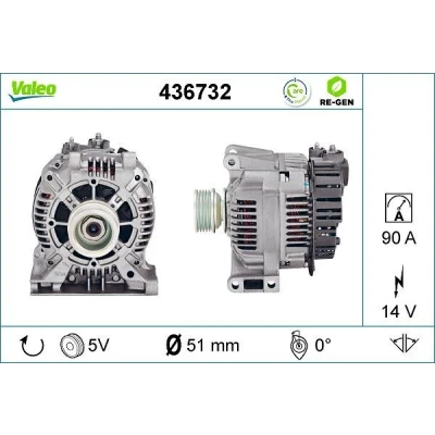 Bilde av VALEO 436732 Dynamo 14V 90A MERCEDES BENZ: A Klasse