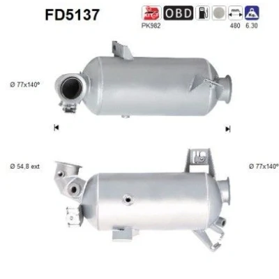 Bilde av AS FD5137 Partikkelfilter Euro 5 Cordierit VOLKSWAGEN: Transporter 5, Bus