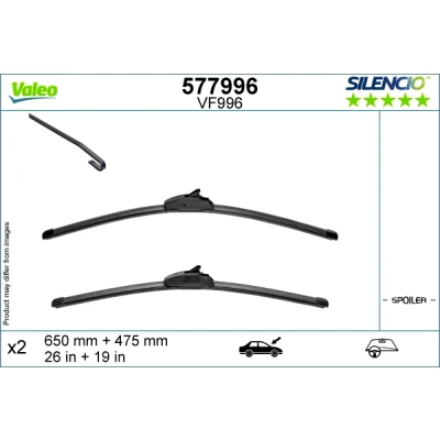 Bilde av Vindusvisker Valeo 577996 foran Flatt viskeblad