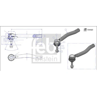 Bilde av FEBI BILSTEIN 194469 Endeledd framaksel venstre med sikringsmutter NISSAN: Leaf I, NV200 Varebil / Stasjonsvogn