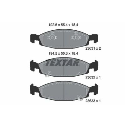 Bilde av TEXTAR 2363101 Bremseklosser med akustisk slitasjevarsel JEEP: GRAND Cherokee 2, II