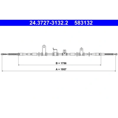 Bilde av ATE 24.3727 3132.2 Bremsekabel 1957 HYUNDAI: SANTA FE 2