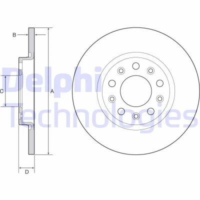 Bilde av DELPHI Bremseskive JEEP: Cherokee V 12mm 5 fullt ut belagt ubehandlet BG4960C 4779885AB,4779885AC,04779885AB,04779885AC,2AMV9885AC,68242659AB