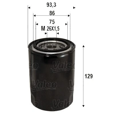 Bilde av VALEO 586076 Oljefilter M26x1.5 Påskruingsfilter SUZUKI: Grand Vitara 1 SUV, SWIFT 3, IGNIS 2, OPEL: Campo, MITSUBISHI: Galant 6, 6
