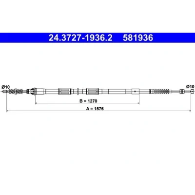 Bilde av ATE 24.3727 1936.2 Bremsekabel 1576 TOYOTA: Auris Hatchback, Corolla X Sedan