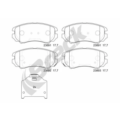 Bilde av BRECK 23891 00 701 10 Bremseklosser med akustisk slitasjevarsel tilbehør HYUNDAI: Tucson, Coupe II, KIA: Sportage II
