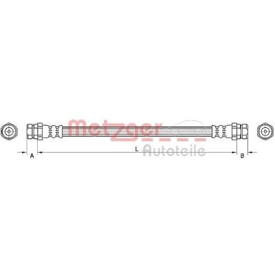 Bilde av METZGER 4110883 Bremseslange 498 VOLKSWAGEN: Caddy 3
