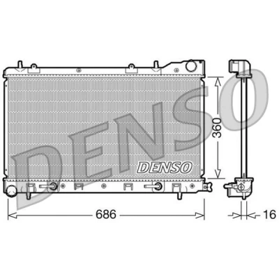 Bilde av DENSO Radiator Aluminium 360mm 686mm 16mm SUBARU: Forester II DRM36001