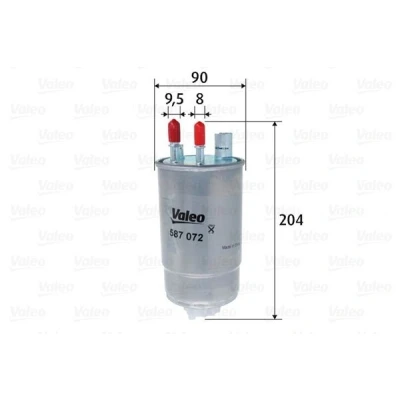 Bilde av VALEO 587072 Drivstoffilter ledningsfilter 8 9,5