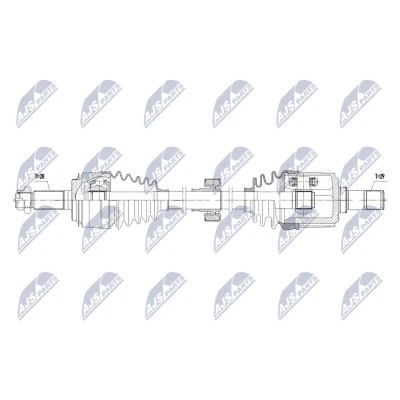 Bilde av NTY NPW HD 104 Drivaksel framaksel venstre 650mm Manuel girkasse