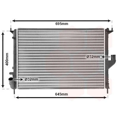 Bilde av VAN WEZEL 43002477 Radiator Aluminium 585 415 20 Kjøleribber satt sammen mekanisk