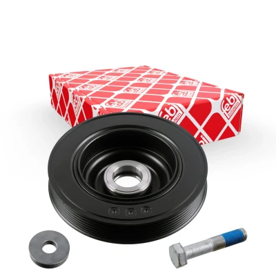 Bilde av FEBI BILSTEIN 175317 Remskive Veivaksel 6PK 163 med rørkobling, skrue CITROËN: C5 III Stasjonsvogn