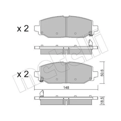 Bilde av METELLI 22 1335 0 Bremseklosser med akustisk slitasjevarsel JEEP: Wrangler IV