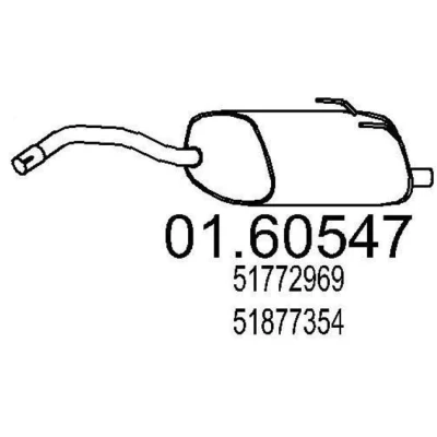 Bilde av MTS 01.60547 Sluttlyddemper 890 FIAT: 500 Hatchback