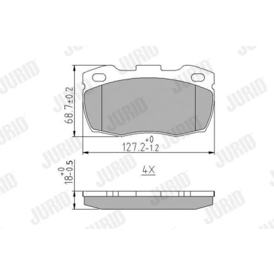 Bilde av JURID 571827J Bremseklosser ikke klargjort for slitasjeindikator uten tilbehør LAND ROVER: Defender Pick up, SUV