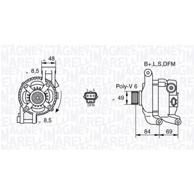 Bilde av MAGNETI MARELLI 063377417010 Dynamo 12V 150A FORD: Focus 2