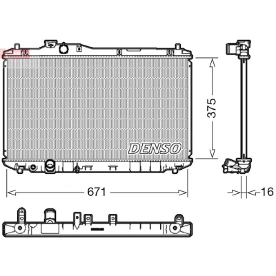 Bilde av DENSO DRM40037 Radiator 375 695 16