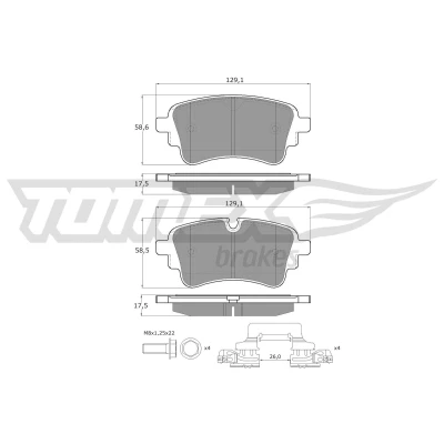 Bilde av Bremseklosser sett TOMEX Brakes TX 18 231
