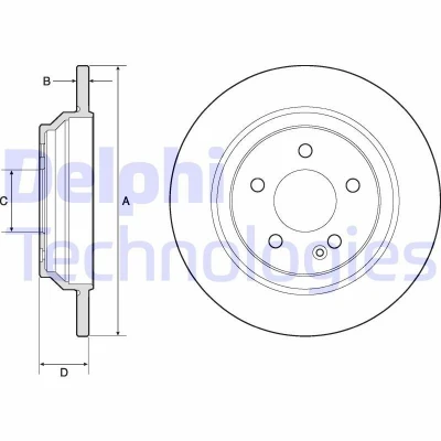 Bilde av DELPHI BG4811C Bremseskiver 300 12 5 fullt ut belagt ubehandlet uten hjullager, ABS sensorring MERCEDES BENZ: Vito Tourer, Van, V Klasse