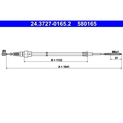 Bilde av ATE 24.3727 0165.2 Bremsekabel 1641