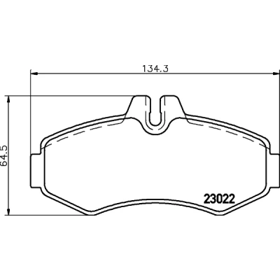 Bilde av HELLA 8DB 355 008 631 Bremseklosser klargjort for slitasjeindikator MERCEDES BENZ: Vito Minibuss, V Klasse, Van