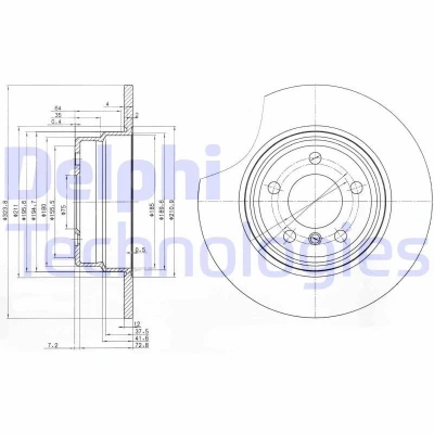 Bilde av DELPHI BG3629 Bremseskiver 324 12 5 fullt ut oljet ubehandlet uten hjullager, ABS sensorring BMW: X5