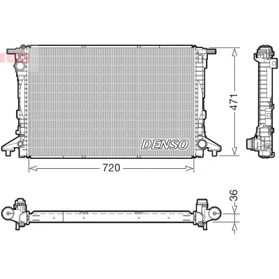 Bilde av DENSO DRM02047 Radiator 720mm 471mm 36mm