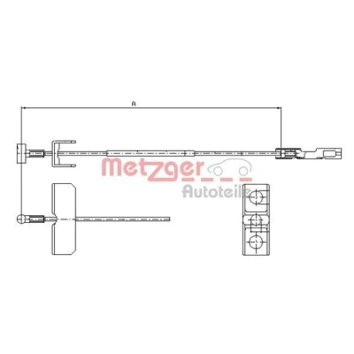 Bilde av METZGER 11.6802 Bremsekabel senter 1185 Skivebrems COFLE OPEL: Vivaro A Combi, Van, NISSAN: Primastar Minibuss, Van