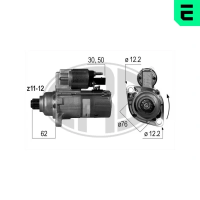 Bilde av ERA 220535A Starter 12 2 11, VOLKSWAGEN: Multivan 5 (7HM, Transporter 5, Touran I, SKODA: Octavia Combi, AUDI: A3 Sportback