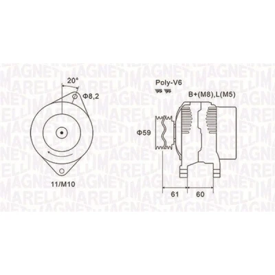 Bilde av MAGNETI MARELLI 063731643010 Dynamo 14V 120A FIAT: Ducato II Flatvogn lastebil/Chassis, PEUGEOT: Boxer Van, Minibuss