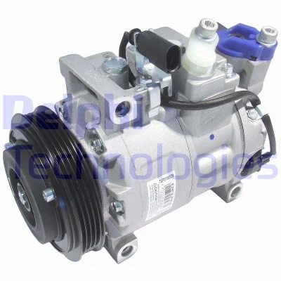 Bilde av DELPHI TSP0159378 Kompressor Denso 7SEU16C PAG 46 med kompressorlje AUDI: A4 B7 Sedan, B6/B7 Cabrio, Avant, VOLKSWAGEN: Polo IV Hatchback