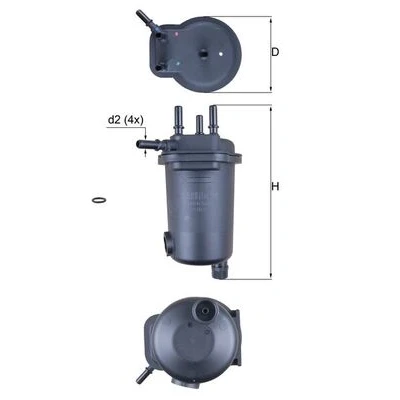 Bilde av MAHLE ORIGINAL KL 632D Drivstoffilter ledningsfilter 8 8,0 RENAULT: Kangoo I, I Express, CLIO 2, NISSAN: Juke, NV200 Varebil / Stasjonsvogn