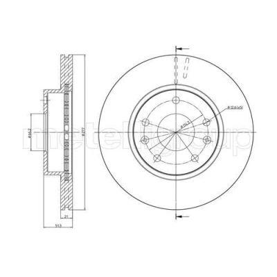 Bilde av METELLI 23 0574C Bremseskiver 277,0 21,0 7 66,1 ventilert spraylakkert LAND ROVER: Freelander I SUV
