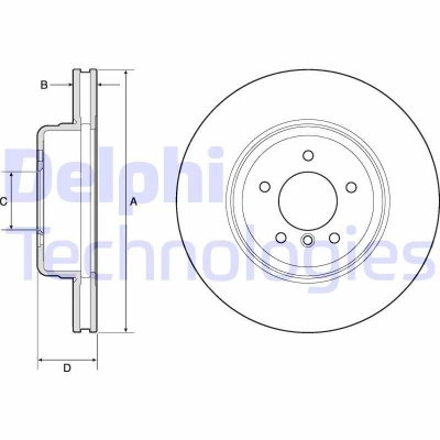 Bilde av DELPHI BG9163C Bremseskiver 348 30 5 ventilert belagt høy karbon uten hjullager, ABS sensorring BMW: Touring, Sedan