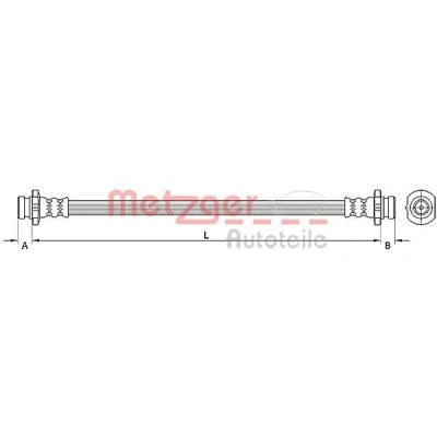 Bilde av METZGER 4110851 Bremseslange 190 NISSAN: Qashqai / Qashqai+2 I, 2
