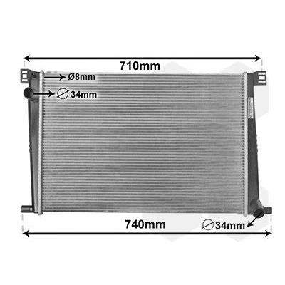 Bilde av VAN WEZEL 06002356 Radiator Aluminium 600 415 16 Kjøleribber loddet MINI: Hatchback