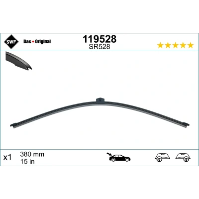 Bilde av Vindusvisker Swf Visioflex Rear 119528 380mm bak Rammeløs AUDI: Q7, Q5, A4 B9 Avant