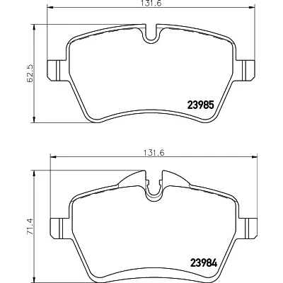 Bilde av HELLA 8DB 355 012 341 Bremseklosser klargjort for slitasjeindikator med tilbehør MINI: Hatchback, Clubman, Cabrio
