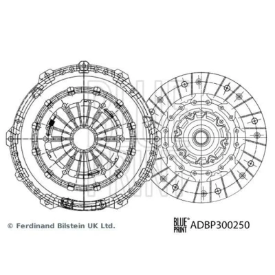 Bilde av BLUE PRINT ADBP300250 Clutch to deler med syntetisk fett 236mm PEUGEOT: 508 I SW, 3008 I, 5008 CITROËN: C4 Grand Picasso 2,