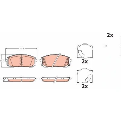 Bilde av Bremseklosser sett, Framaksel, hyundai sonata viii, 58101 L1A00, L1A01, L1A02