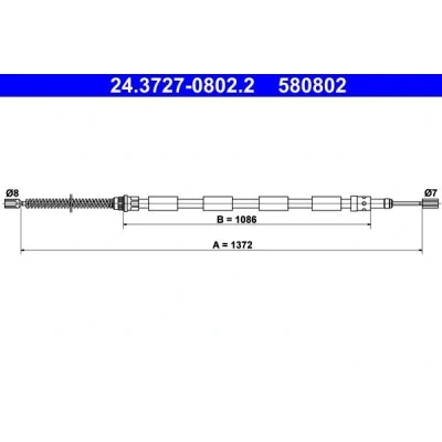 Bilde av ATE 24.3727 0802.2 Bremsekabel 1372