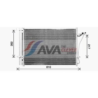 Bilde av PRASCO HY5470D Kondensator med tørker 13 8 Aluminium 532 R 134a HYUNDAI: i20 I Hatchback