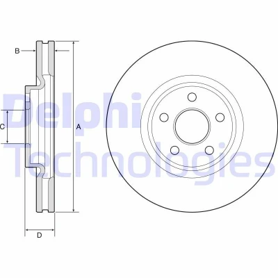 Bilde av DELPHI BG9203C Bremseskiver 316 32 5 ventilert belagt ubehandlet uten hjullager, ABS sensorring FORD: S Max Mk2, Galaxy Mk3 MPV