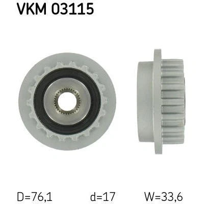 Bilde av SKF VKM 03115 Frihjul Dynamo 33,6 VOLKSWAGEN: Multivan 5 (7HM, Transporter 5, Bus