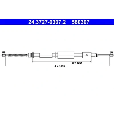 Bilde av ATE 24.3727 0307.2 Bremsekabel 1585 PEUGEOT: 306 Cabrio